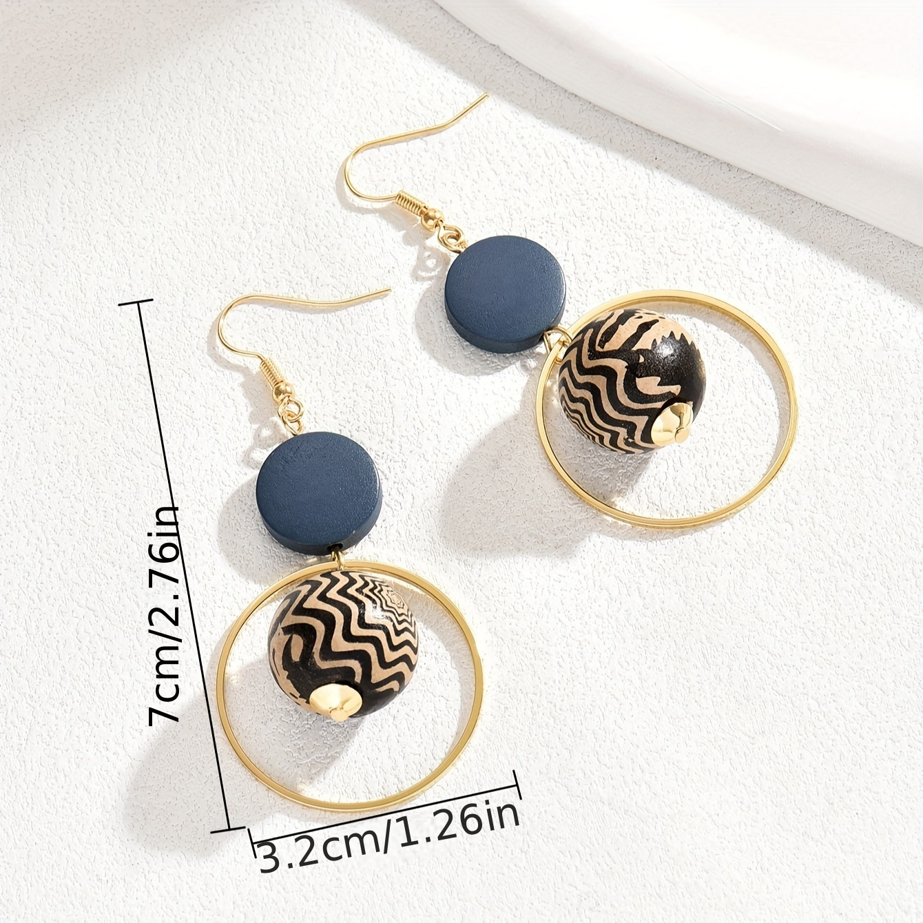 Bohemian Wooden Bead Dangle Earrings
